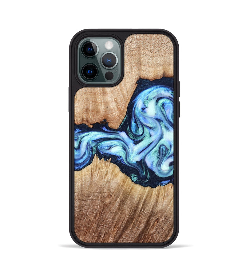 iPhone 12 Pro Wood Phone Case - Clay (Blue, 821690)