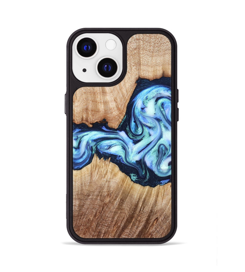 iPhone 13 Wood Phone Case - Clay (Blue, 821690)