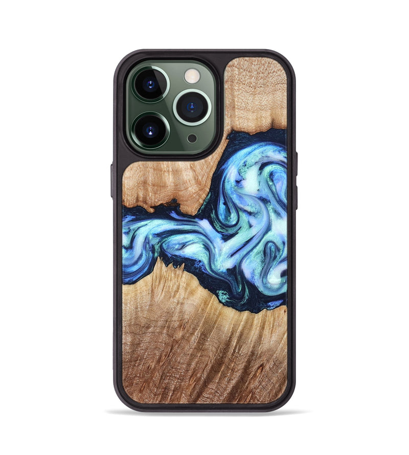 iPhone 13 Pro Wood Phone Case - Clay (Blue, 821690)