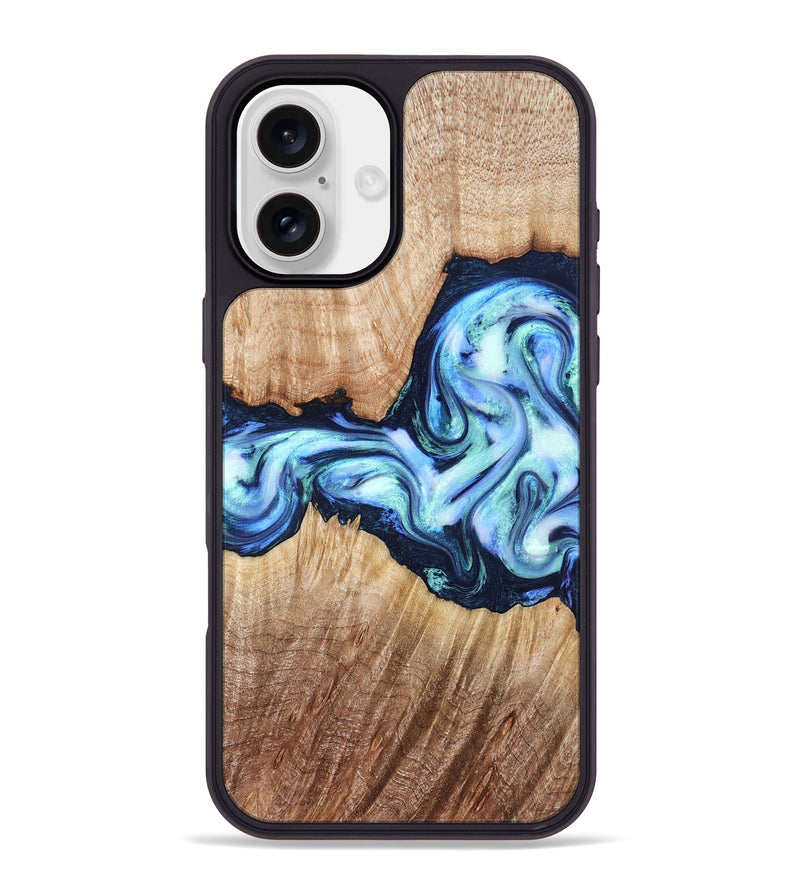 iPhone 16 Plus Wood Phone Case - Clay (Blue, 821690)