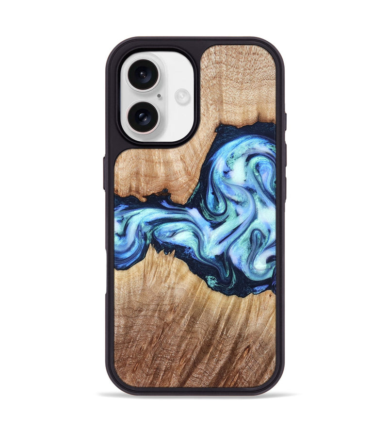 iPhone 17 Wood Phone Case - Clay (Blue, 821690)