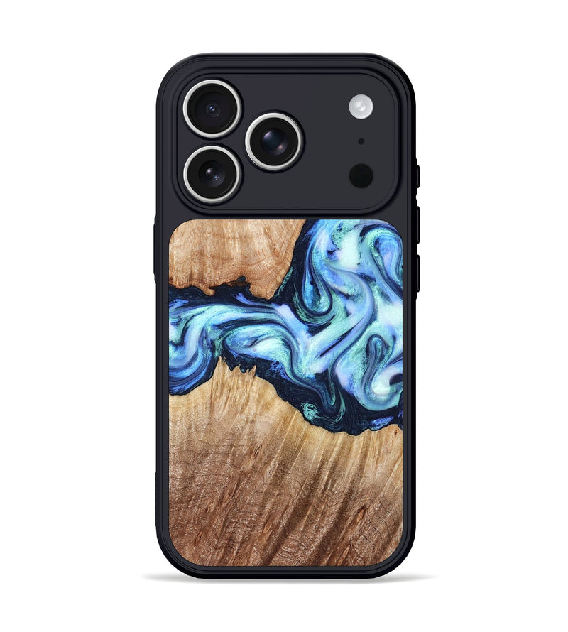 iPhone 17 Pro Wood Phone Case - Clay (Blue, 821690)