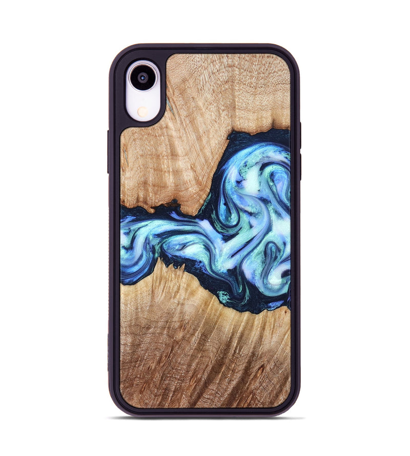 iPhone Xr Wood Phone Case - Clay (Blue, 821690)
