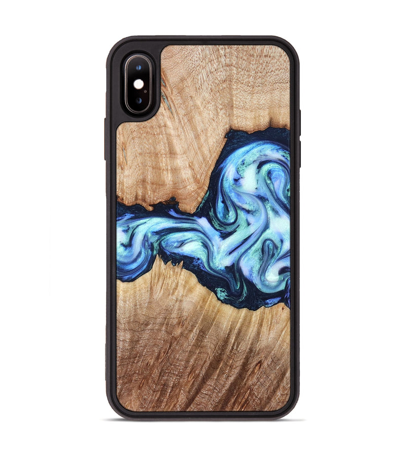 iPhone Xs Max Wood Phone Case - Clay (Blue, 821690)
