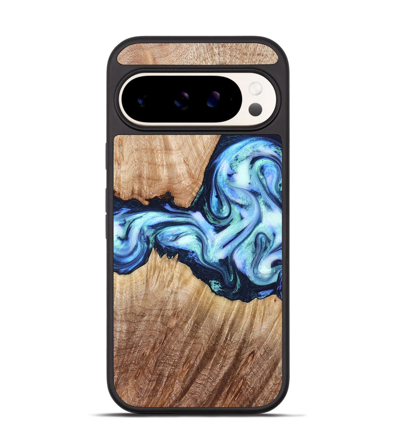 Pixel 9 Pro Wood Phone Case - Clay (Blue, 821690)