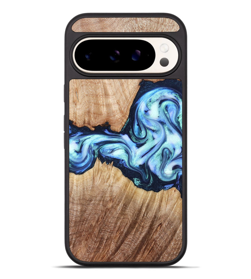 Pixel 9 Pro XL Wood Phone Case - Clay (Blue, 821690)