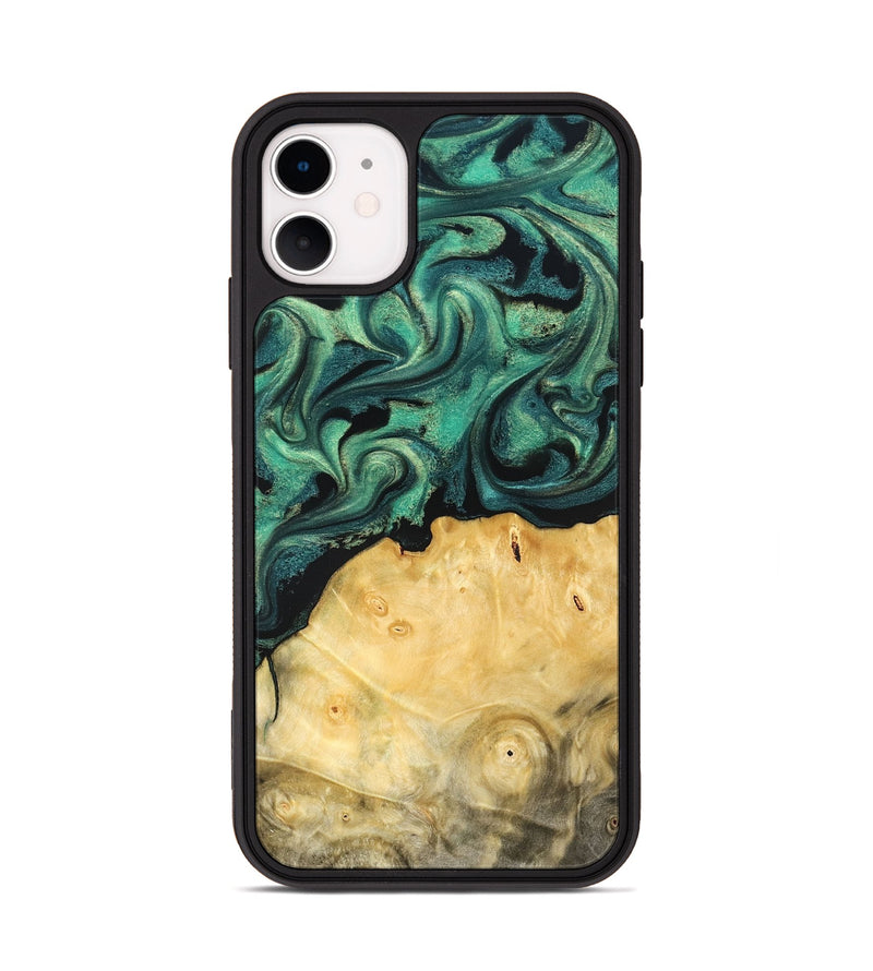 iPhone 11 Wood Phone Case - Dortha (Green, 821694)