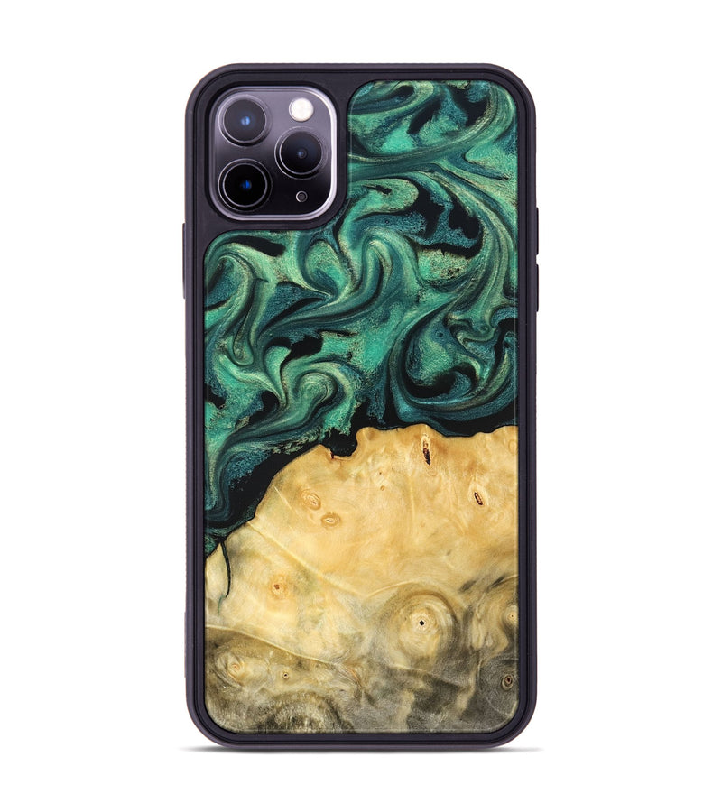 iPhone 11 Pro Max Wood Phone Case - Dortha (Green, 821694)