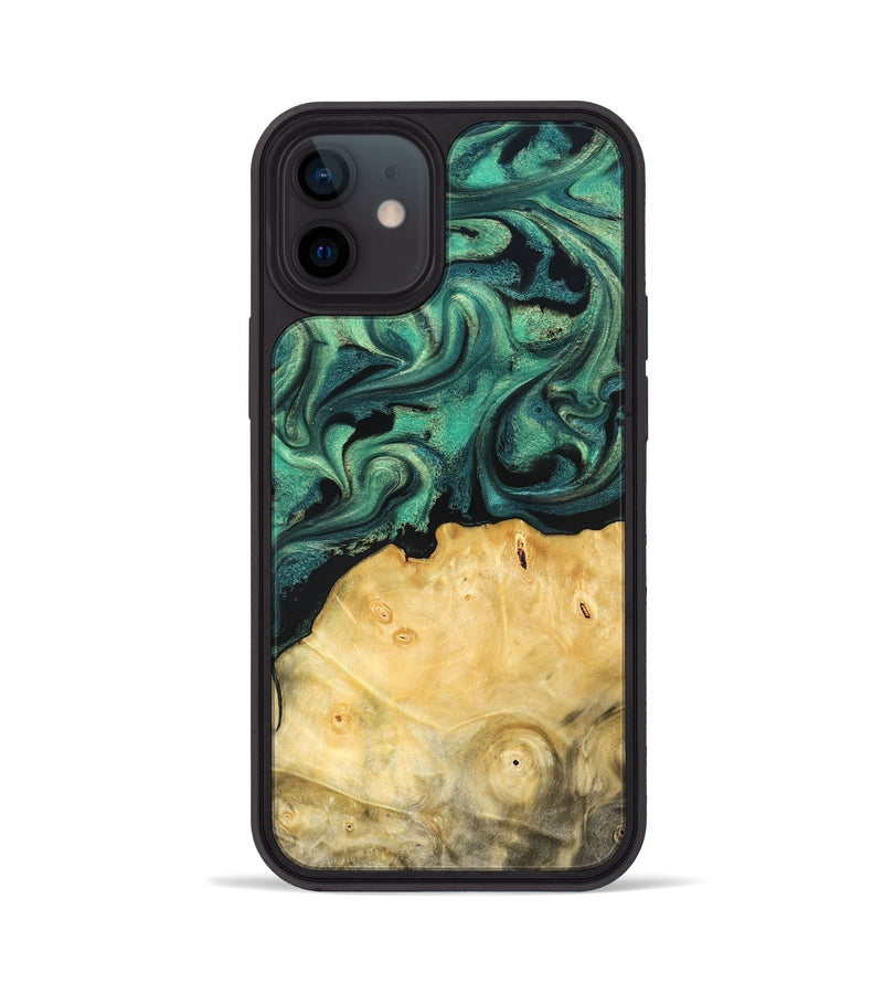 iPhone 12 Wood Phone Case - Dortha (Green, 821694)