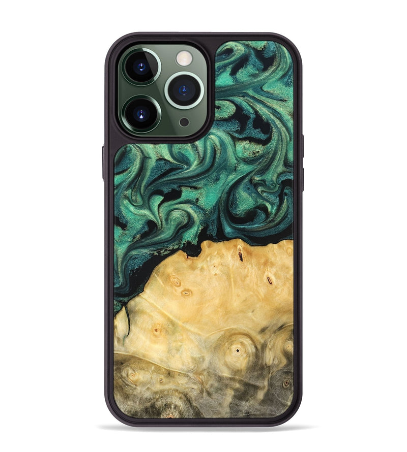 iPhone 13 Pro Max Wood Phone Case - Dortha (Green, 821694)