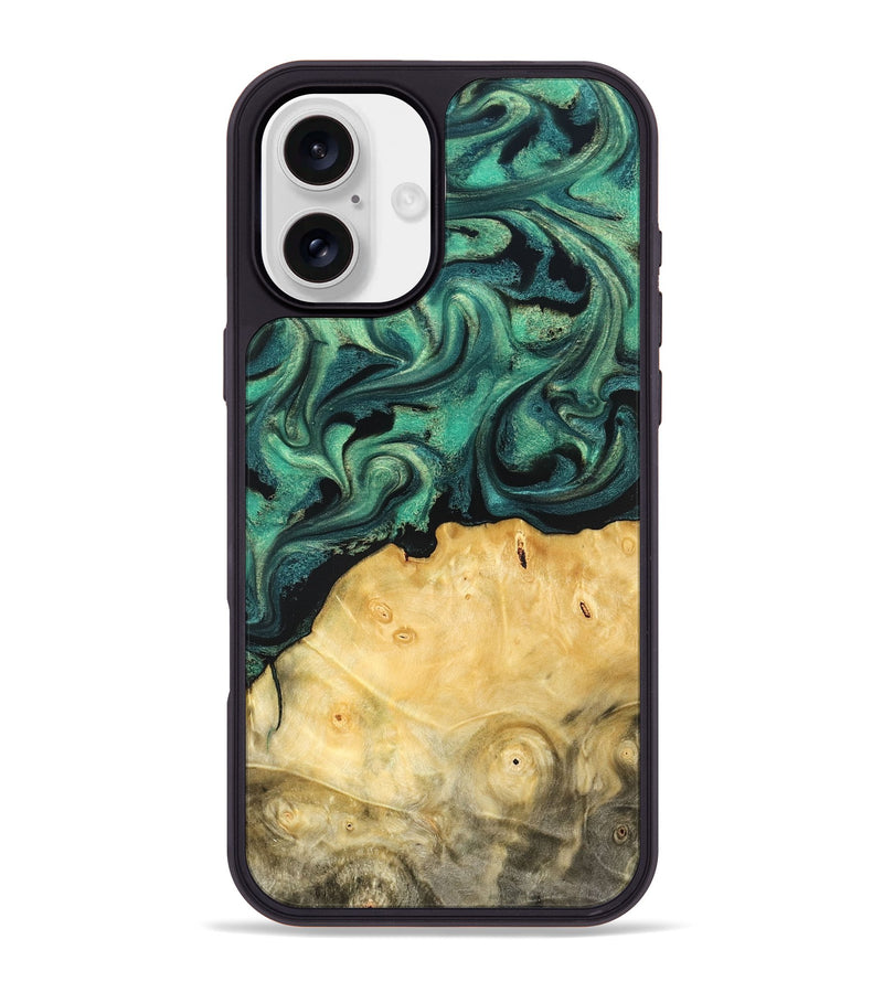 iPhone 16 Plus Wood Phone Case - Dortha (Green, 821694)