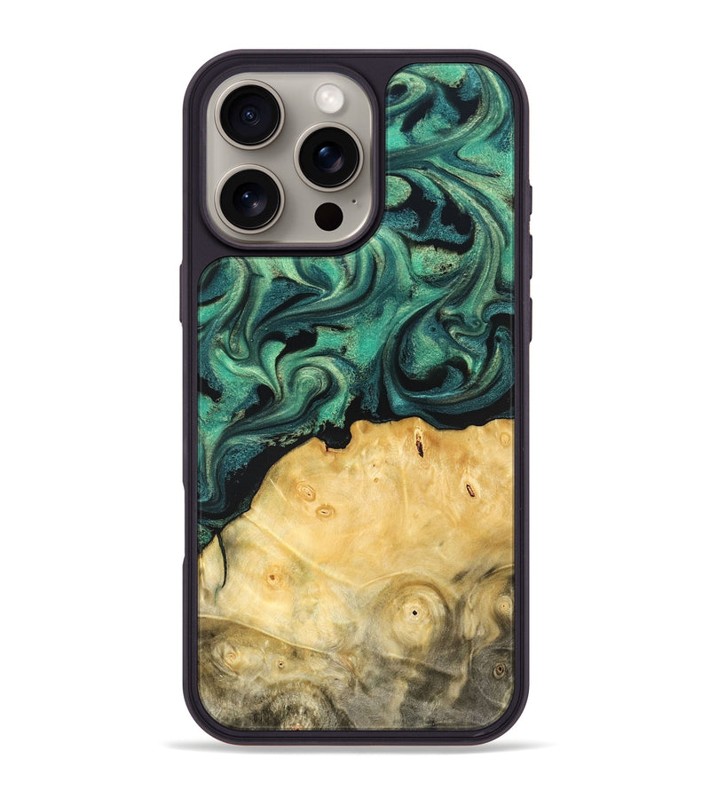 iPhone 16 Pro Max Wood Phone Case - Dortha (Green, 821694)