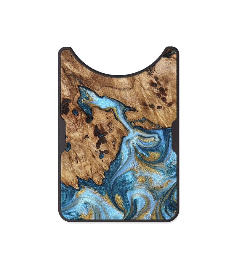 Alloy Wood Wallet - Debi (Teal & Gold, 821699)
