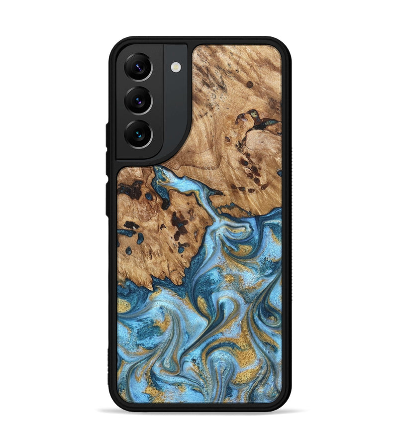 Galaxy S22 Plus Wood Phone Case - Debi (Teal & Gold, 821699)