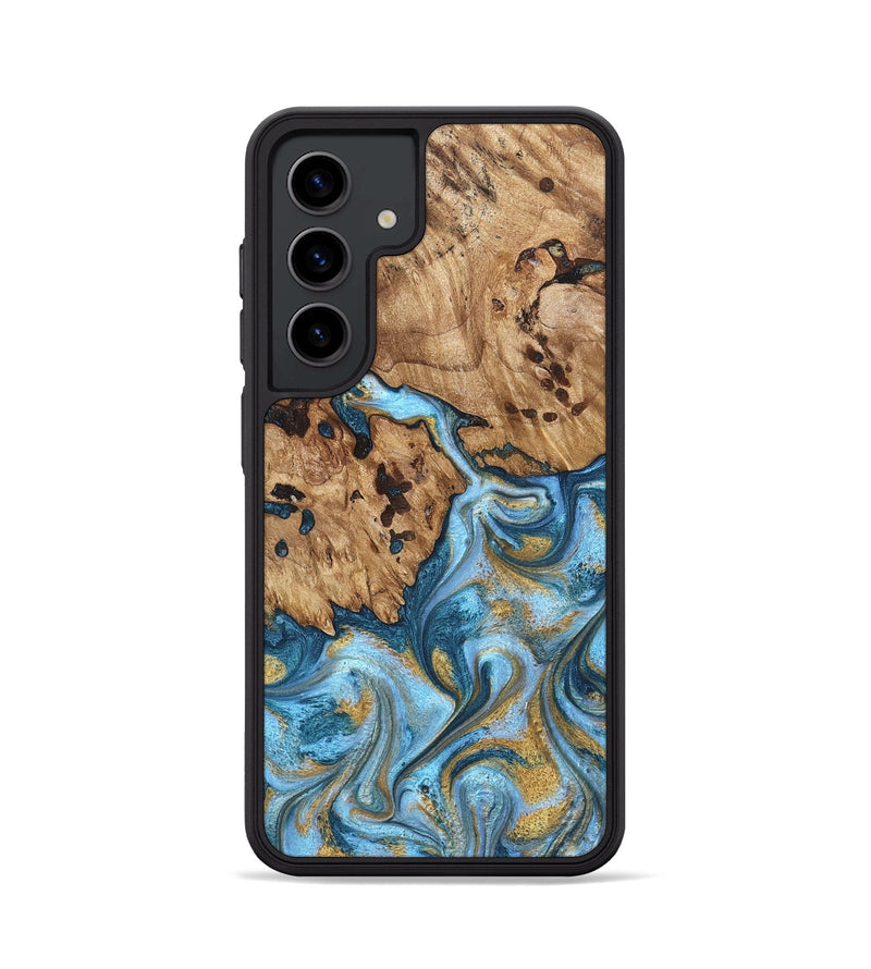 Galaxy S24 Wood Phone Case - Debi (Teal & Gold, 821699)