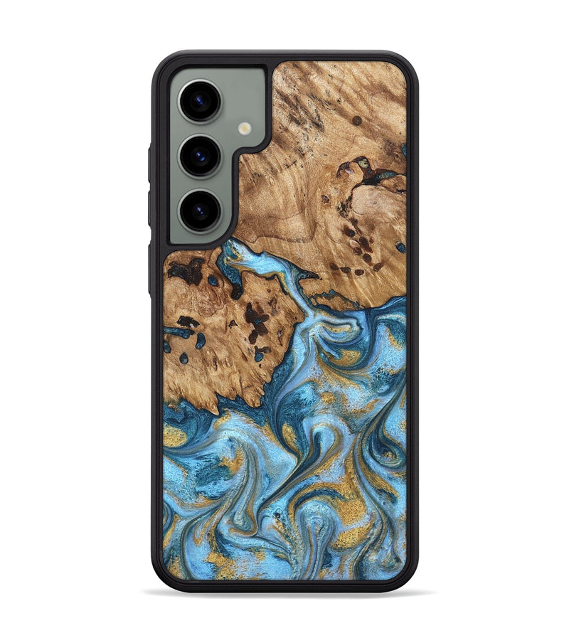 Galaxy S24 Plus Wood Phone Case - Debi (Teal & Gold, 821699)