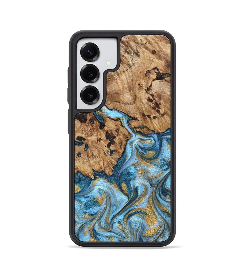 Galaxy S25 Wood Phone Case - Debi (Teal & Gold, 821699)