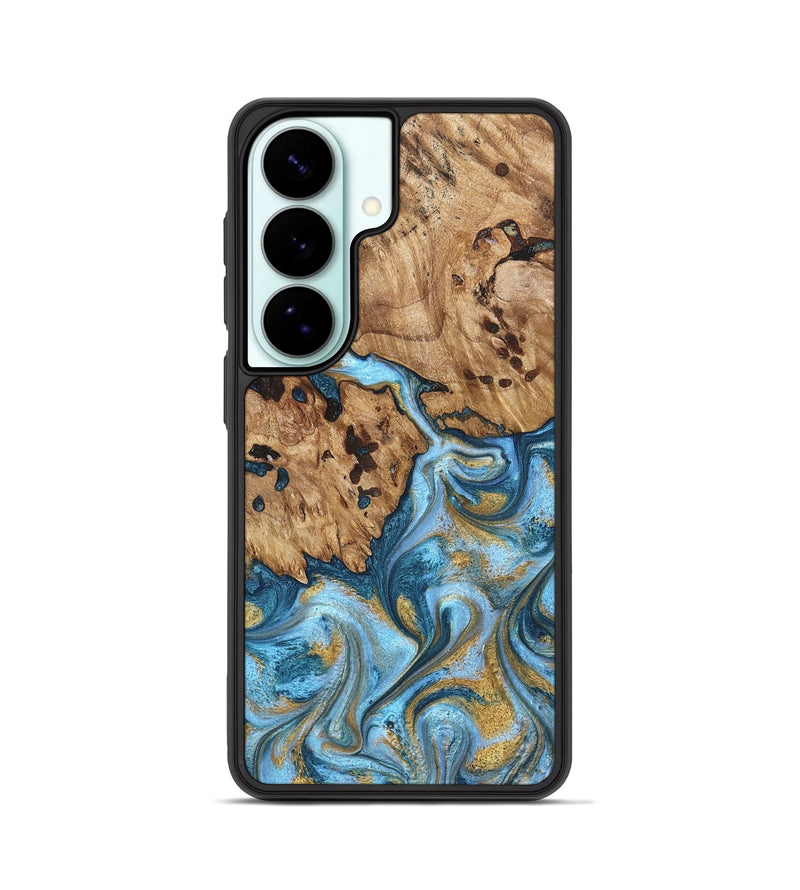 Galaxy S26 Wood Phone Case - Debi (Teal & Gold, 821699)