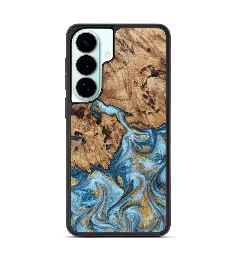 Galaxy S26 Plus Wood Phone Case - Debi (Teal & Gold, 821699)