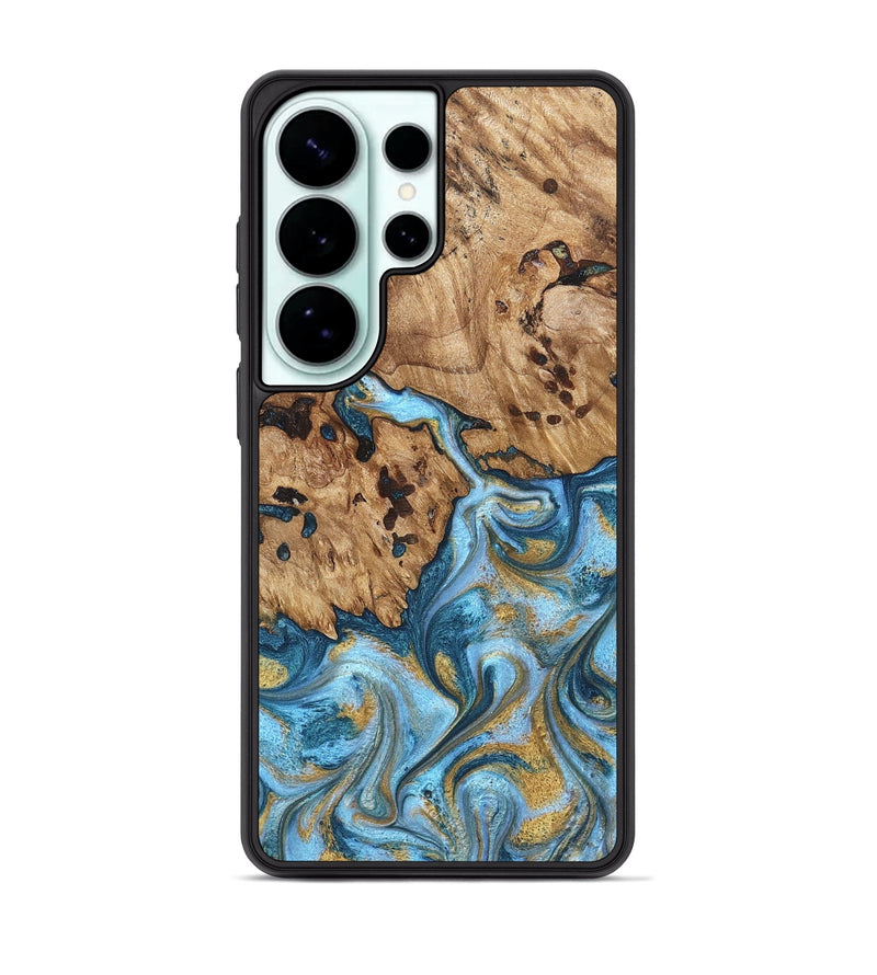 Galaxy S26 Ultra Wood Phone Case - Debi (Teal & Gold, 821699)