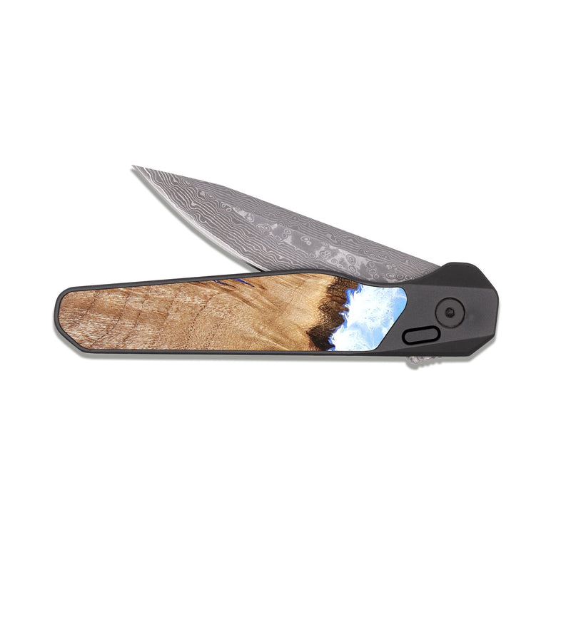 EDC Dark Damascus Wood Pocket Knife - Leda (Coastal, 821718)
