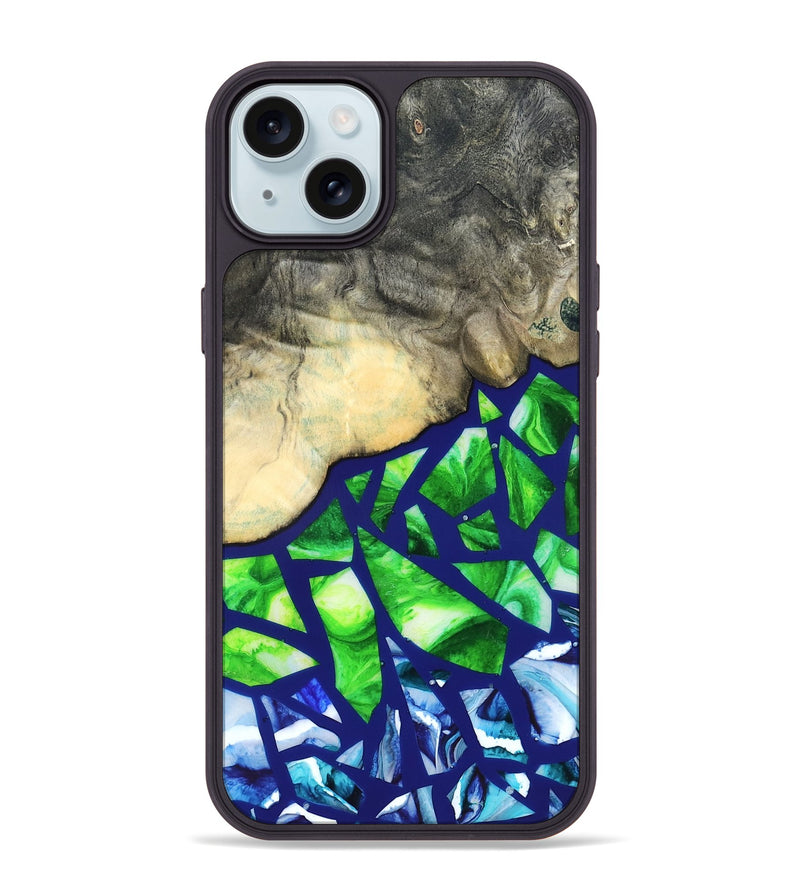 iPhone 15 Plus Wood Phone Case - Davonte (Stained Glass, 821732)