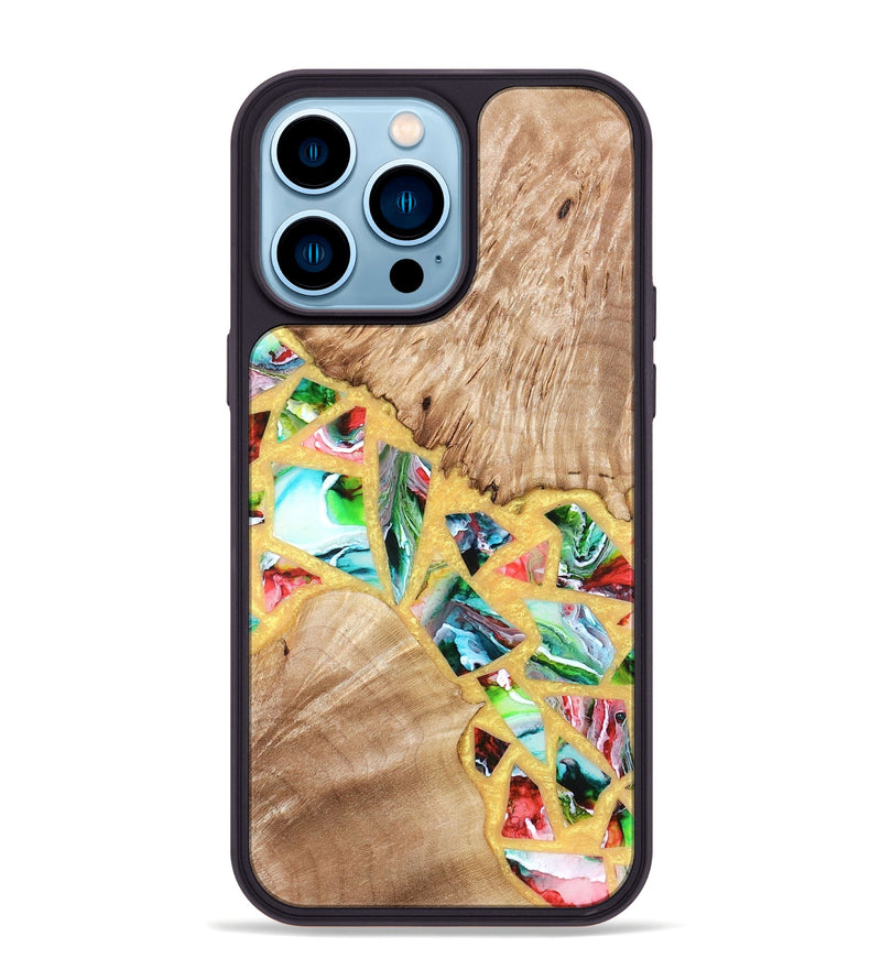 iPhone 14 Pro Max Wood Phone Case - Brianna (Stained Glass, 821739)