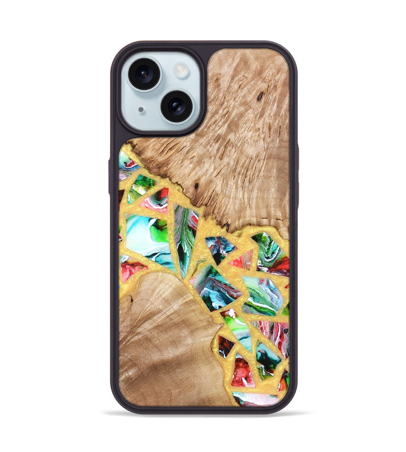 iPhone 15 Wood Phone Case - Brianna (Stained Glass, 821739)