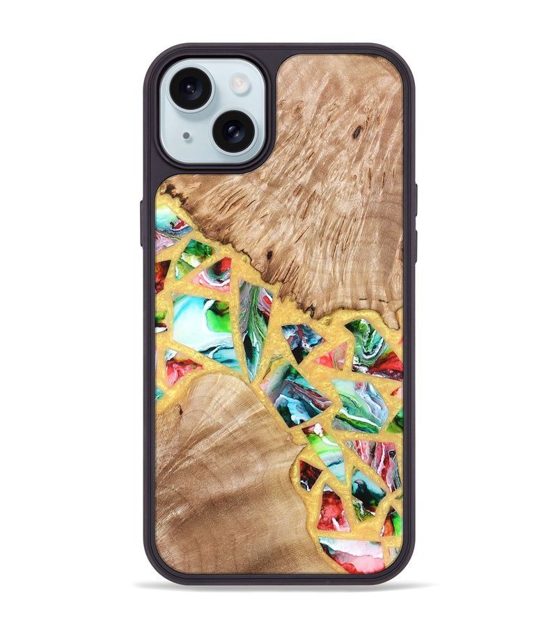 iPhone 15 Plus Wood Phone Case - Brianna (Stained Glass, 821739)