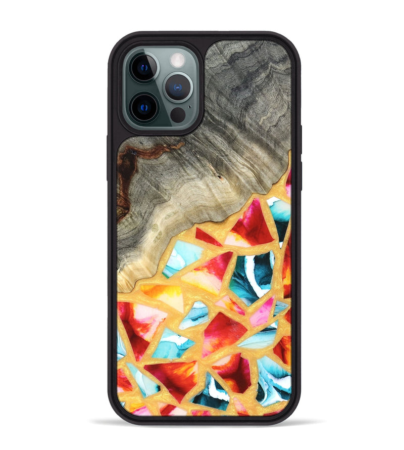 iPhone 12 Pro Max Wood Phone Case - Huxley (Stained Glass, 821745)