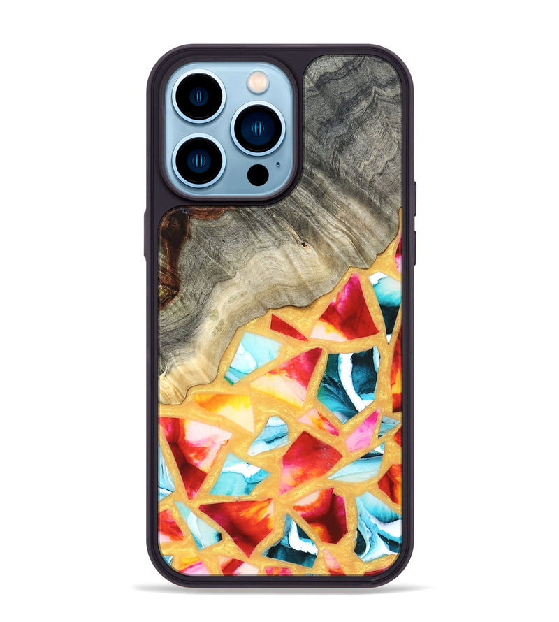 iPhone 14 Pro Max Wood Phone Case - Huxley (Stained Glass, 821745)