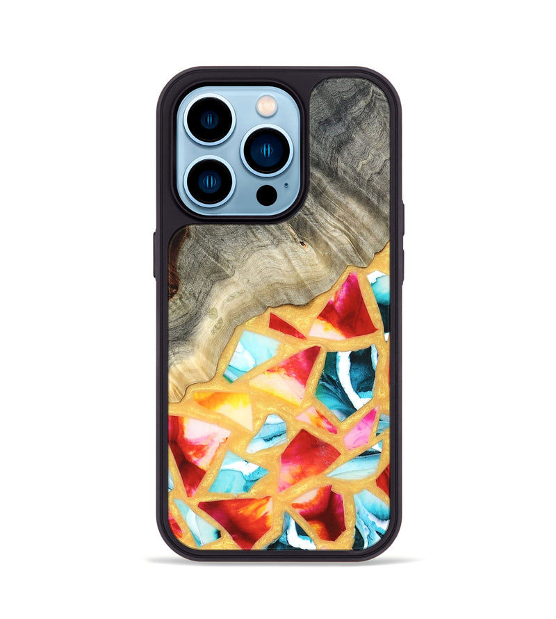 iPhone 14 Pro Wood Phone Case - Huxley (Stained Glass, 821745)