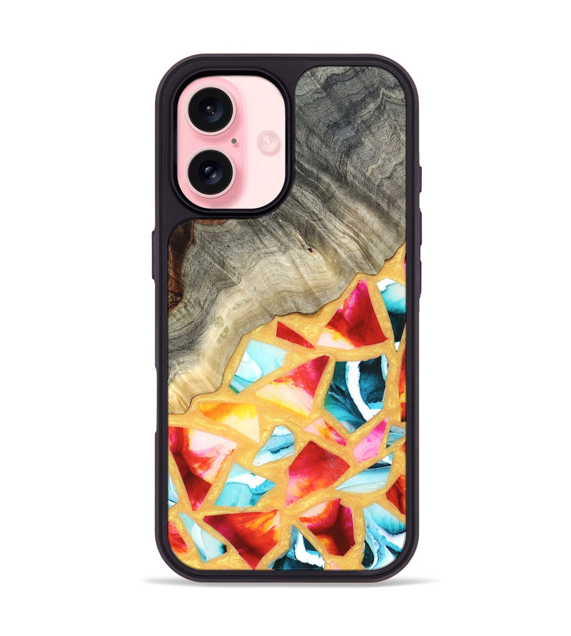 iPhone 16 Wood Phone Case - Huxley (Stained Glass, 821745)
