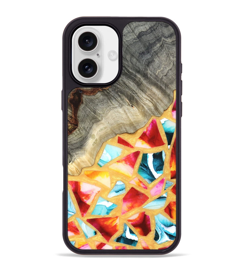 iPhone 16 Plus Wood Phone Case - Huxley (Stained Glass, 821745)