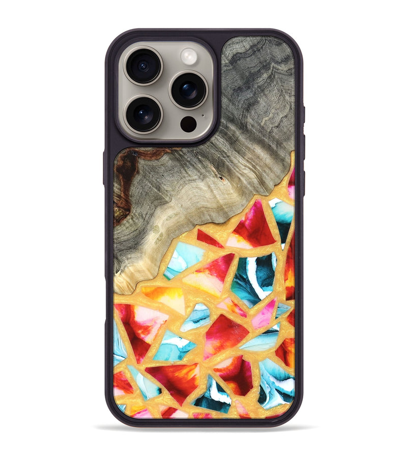 iPhone 16 Pro Max Wood Phone Case - Huxley (Stained Glass, 821745)