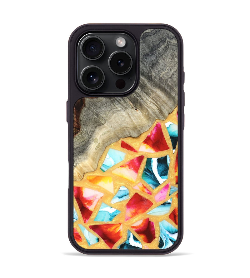 iPhone 16 Pro Wood Phone Case - Huxley (Stained Glass, 821745)
