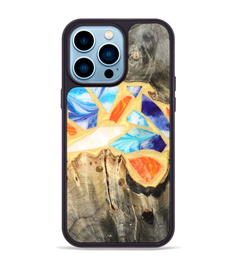 iPhone 14 Pro Max Wood Phone Case - Micah (Stained Glass, 821747)