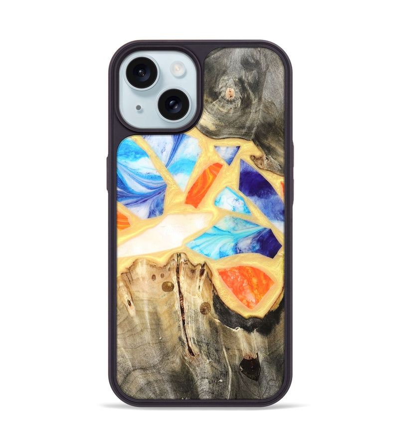 iPhone 15 Wood Phone Case - Micah (Stained Glass, 821747)
