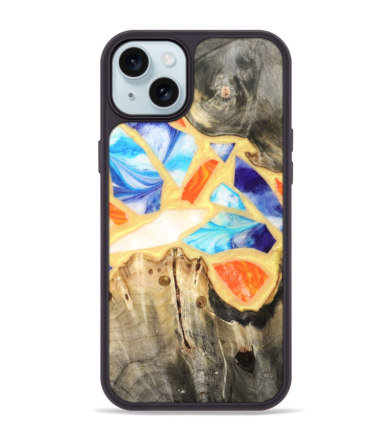 iPhone 15 Plus Wood Phone Case - Micah (Stained Glass, 821747)