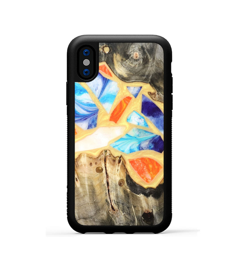iPhone Xs Wood Phone Case - Micah (Stained Glass, 821747)