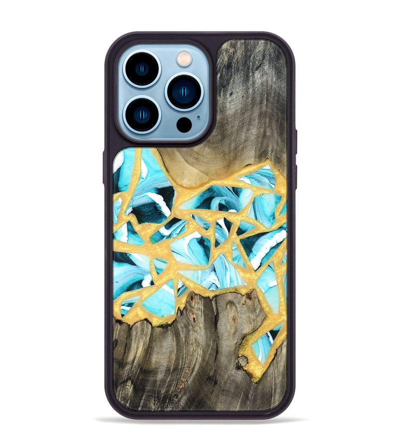 iPhone 14 Pro Max Wood Phone Case - Lorine (Stained Glass, 821761)