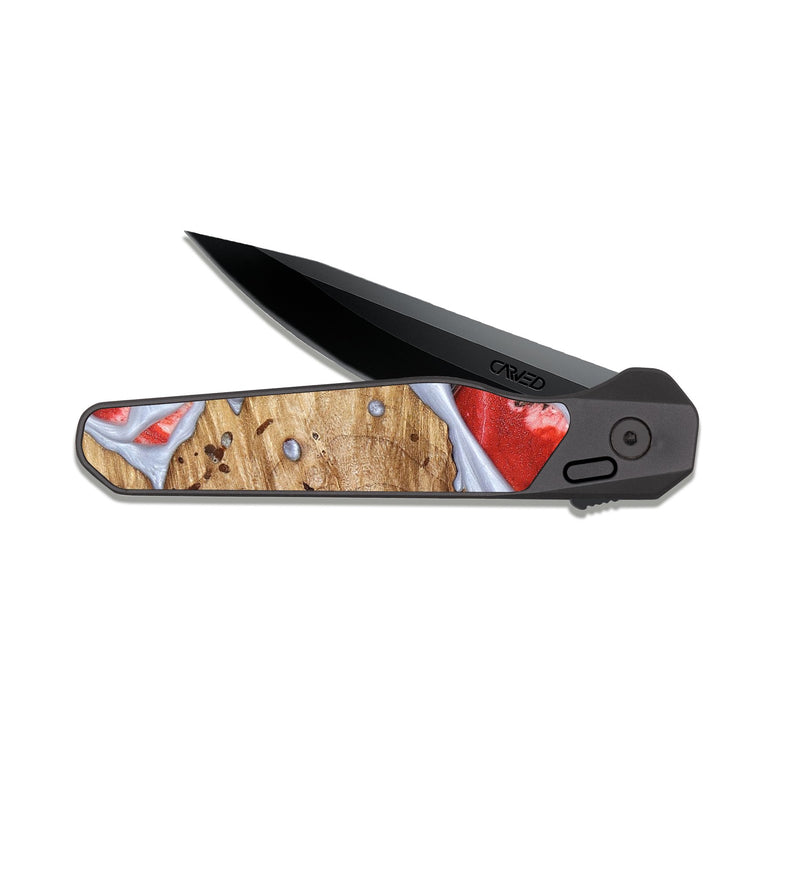 EDC Dark Slate Wood Pocket Knife - Shavon (Stained Glass, 821763)