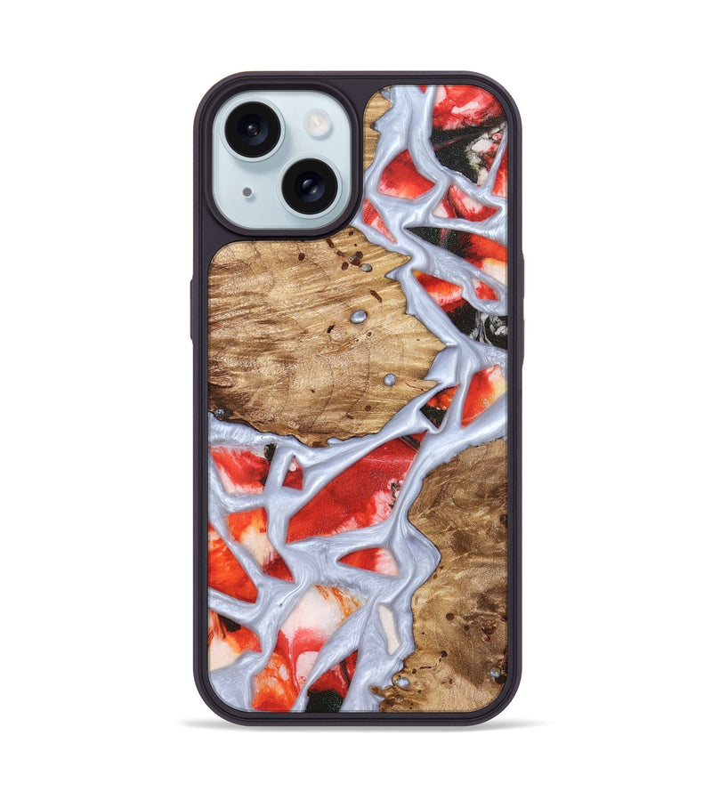iPhone 15 Wood Phone Case - Shavon (Stained Glass, 821763)