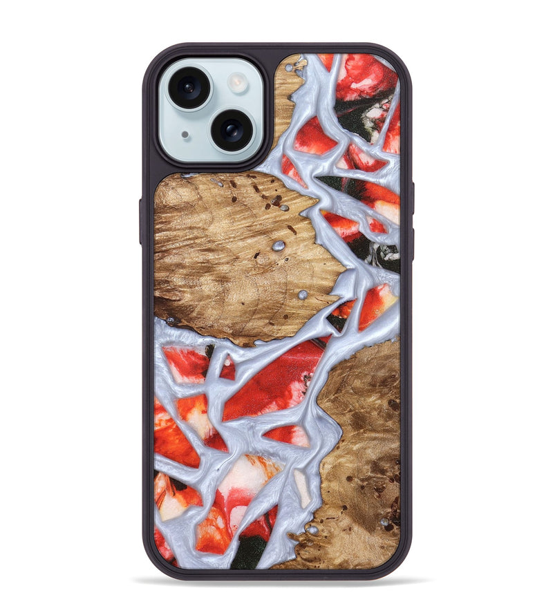 iPhone 15 Plus Wood Phone Case - Shavon (Stained Glass, 821763)