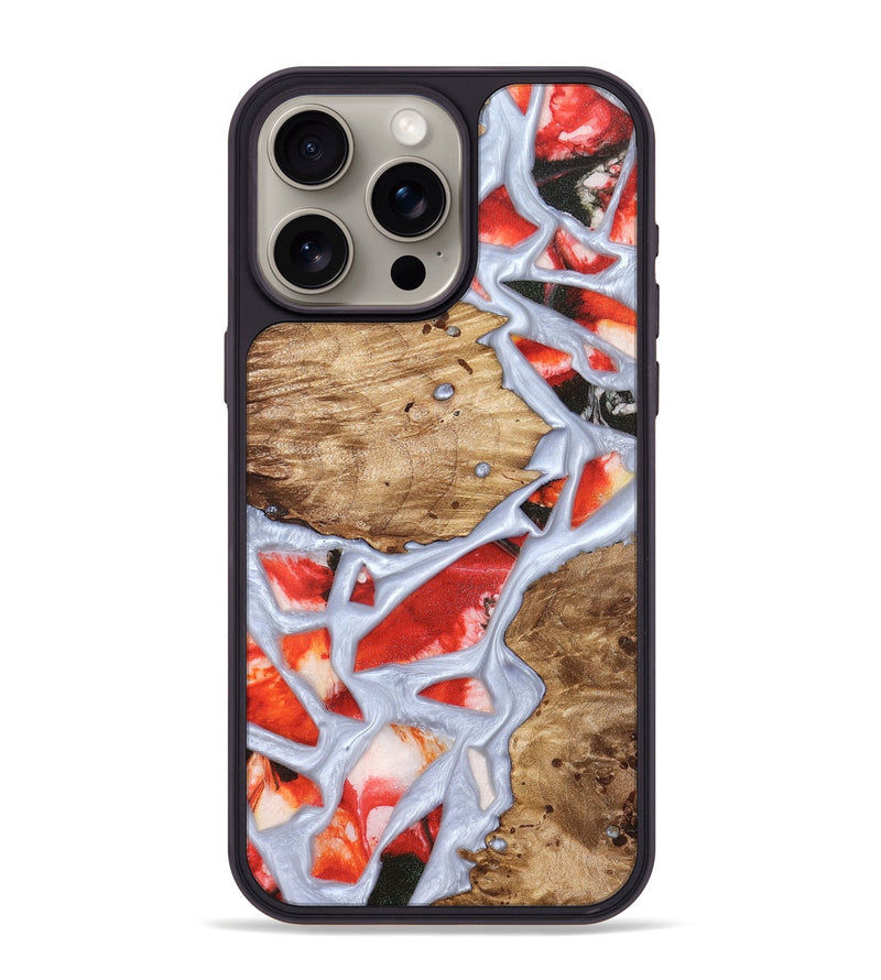 iPhone 15 Pro Max Wood Phone Case - Shavon (Stained Glass, 821763)
