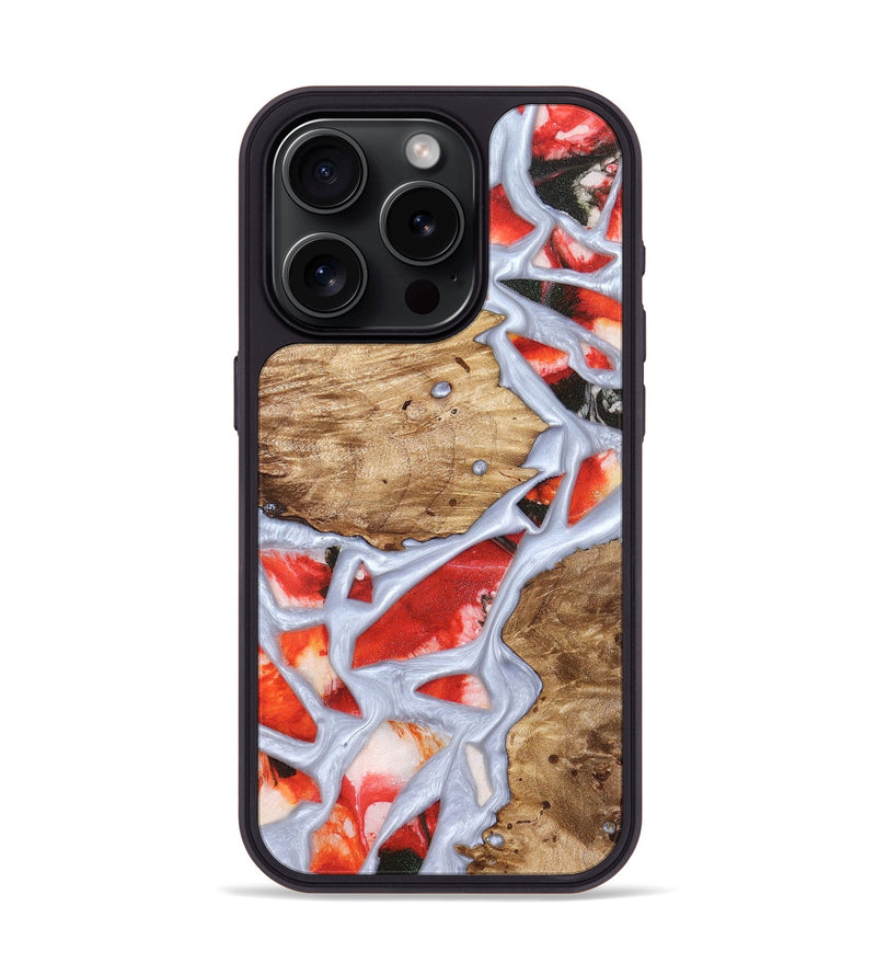 iPhone 15 Pro Wood Phone Case - Shavon (Stained Glass, 821763)