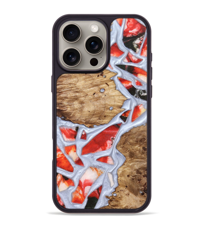 iPhone 16 Pro Max Wood Phone Case - Shavon (Stained Glass, 821763)