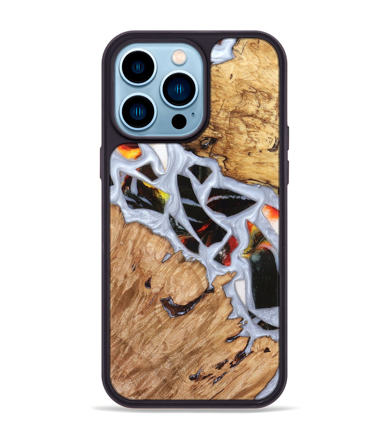 iPhone 14 Pro Max Wood Phone Case - Elodie (Stained Glass, 821766)