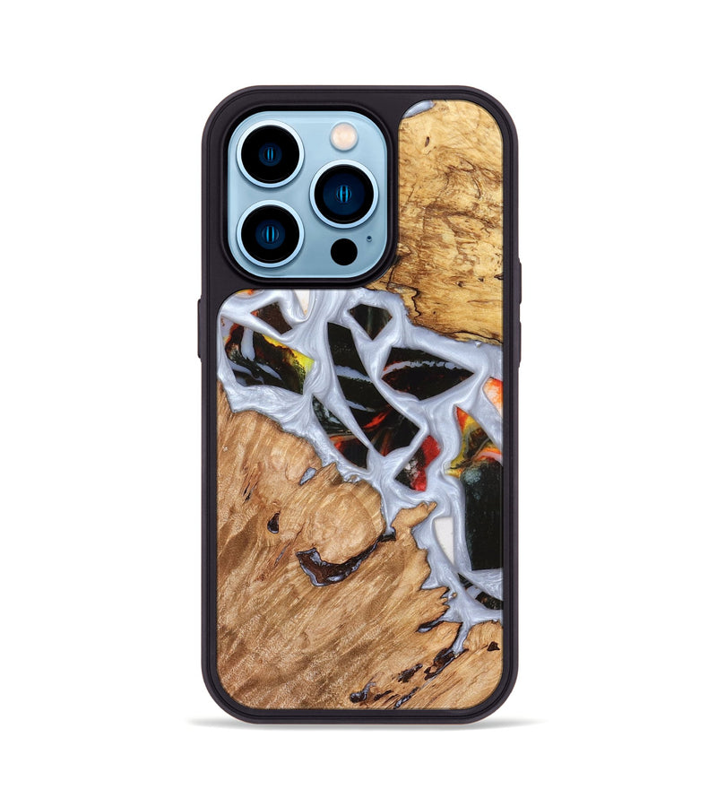 iPhone 14 Pro Wood Phone Case - Elodie (Stained Glass, 821766)