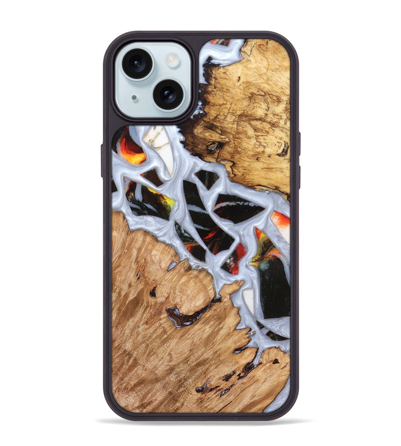 iPhone 15 Plus Wood Phone Case - Elodie (Stained Glass, 821766)